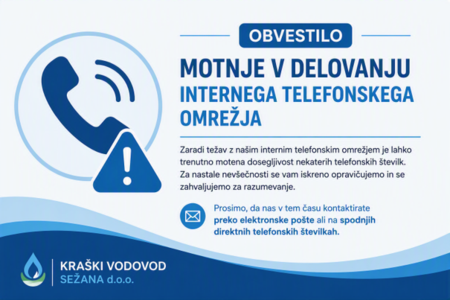 Motnje v delovanju internega omrežja